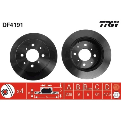 Brzdový kotúč TRW DF4191