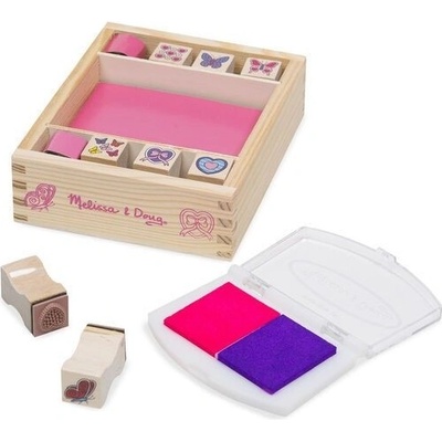 Melissa&Doug dřevěná razítka motýlci a srdíčka