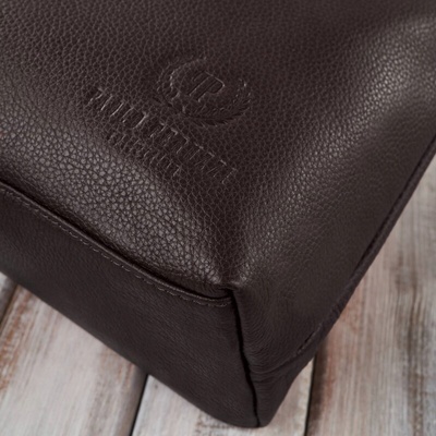 Paolo Peruzzi kabelka kabelka cez rameno prírodná koža hnedá