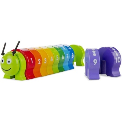 Melissa & Doug - Дървено сметало - Низанка - Гъсеница с числа