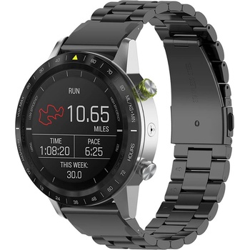 Techsuit Каишка от неръждаема стомана за Garmin Instinct 2S, Instinct 2S Solar, Approach S70 42мм и други - Techsuit QuickFit Stainless Steel Band W010 (черен) (KF2334772)