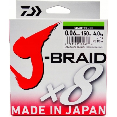 Daiwa šňůra J-BRAID Chartreuse 150m 0,06mm 4kg – Zboží Dáma