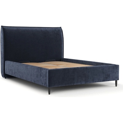 Maison de Reve Тъмносиньо тапицирано двойно легло с място за съхранение с включена подматрачна рамка 160x200 cm Shell - Maison de Rêve (SHELL160_MDR_P0_LOT86_M0_NF_T0_L32)