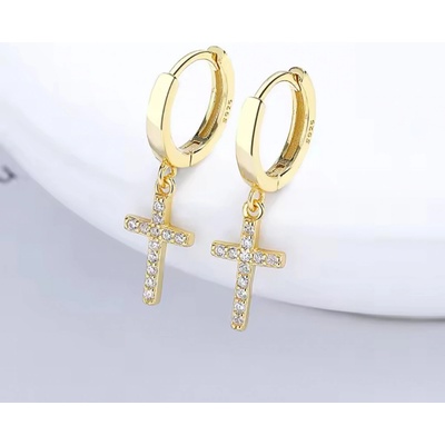Olivie Kroužkové náušnice KŘÍŽEK GOLD 8737