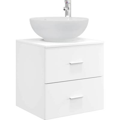 vidaXL Монтирана на стена мивка и тоалетка Бяло 49, 5 x 44, 5 x 66, 5 см (890302)