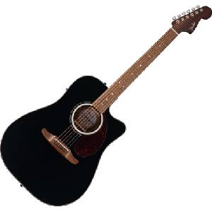 Fender California Deluxe Redondo CE WN Black Електро-акустична китара Дреднаут