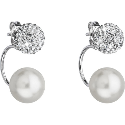 Pavona dvojité s krystaly Swarovski bílé kulaté 31178.1