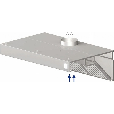 STALGAST digestoř nástěnná šikmá 2300x1100x450 mm