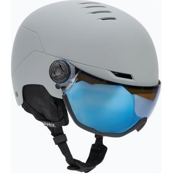 uvex Скиорска каска UVEX Wanted Visor rhino matt/mirror blue/smoke