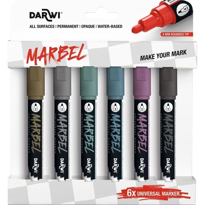Darwi Marbel Комплект маркери 4 mm Metallic 6 бр (DA0236004K01C)