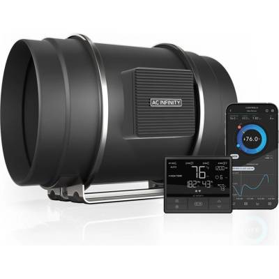 AC Infinity CLOUDLINE T8 Quiet Inline Fan System with Temperature Humidity VPD Controller 200 mm