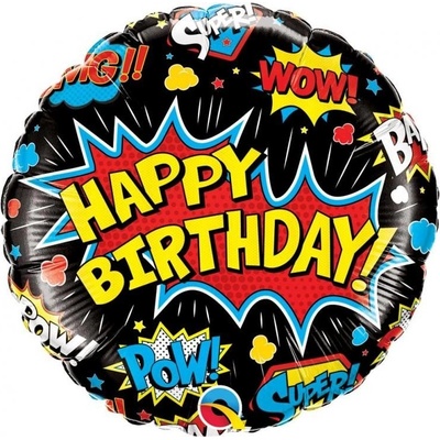 Qualatex Фолиев Балон "Birthday Super Hero", (88148QL)