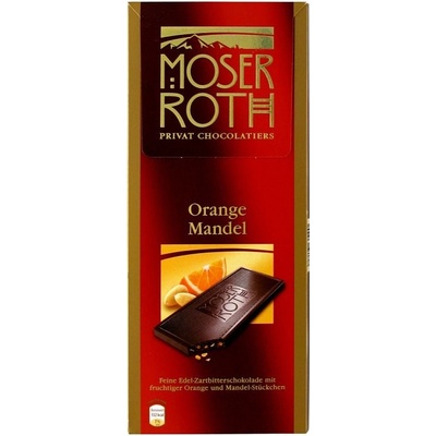 Moser Roth Hořká s příchutí pomeranče a mandlí , 125 g