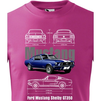 Dětské tričko Ford Mustang Shelby GT350 Purpurová Canvas tričko Bezvatriko.cz 2310