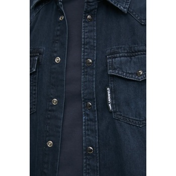 KARL LAGERFELD Дънкова риза Karl Lagerfeld мъжка в тъмносиньо със стандартна кройка с класическа яка 551851.605901 (551851.605901)