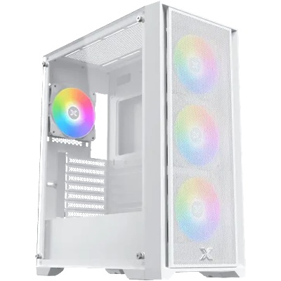 Кутия Xigmatek Gaming X II Arctic, E-ATX/ATX/MicroATX/Mini-ITX, 1x USB 3.0, 4x Z20A Arctic ARGB вентилатора, с прозорец, бяла, без захранване (EN42867)