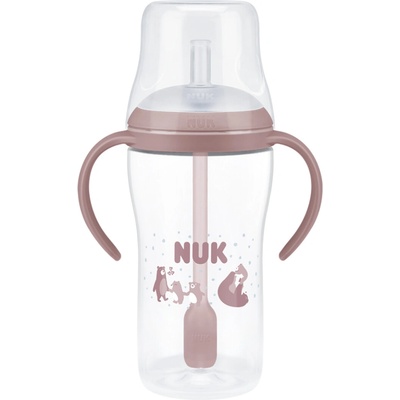 NUK Fľaštička na učenie so slamkou Perfect Match 260 ml Bear
