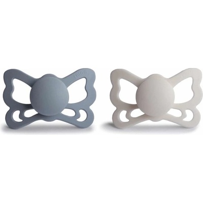 Frigg Butterfly anatomické silikon cumlíky Great Gray/Silver Gray 1×2 ks