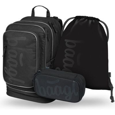 BAAGL СЕТ 3 Cubic Uni черен: раница, моливник, торбичка BAAGL | Cheren | Момичешки | ЕДИН РАЗМЕР