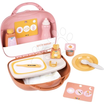 Smoby Kufrík s prebaľovacími potrebami Vanity Soft Baby Nurse pre bábiku s 12 doplnkami