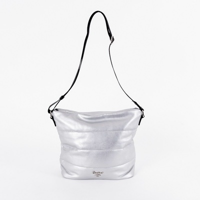 David Jones Středně velká stříbrná crossbody kabelka 6608-1A