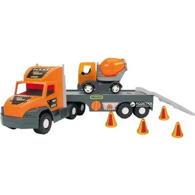 Wader Голям камион играчка с ремарке и малък бетоновоз