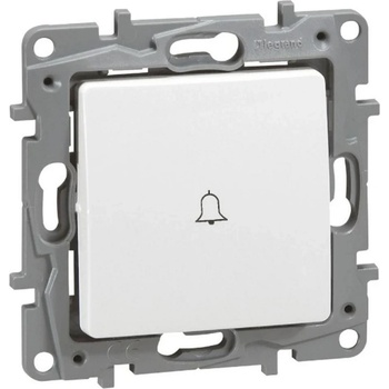 Legrand Бутон с подсветка и етикети "звънец / лампа" цвят бял Niloe - 664715 (664715)
