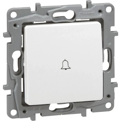 Legrand Бутон с подсветка и етикети "звънец / лампа" цвят бял Niloe - 664715 (664715)