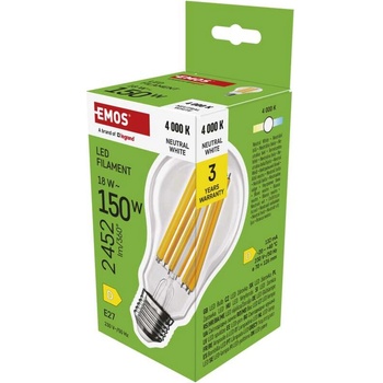 Emos LED žiarovka Filament A70 E27 18 W 150 W 2452 lm Neutrálna biela