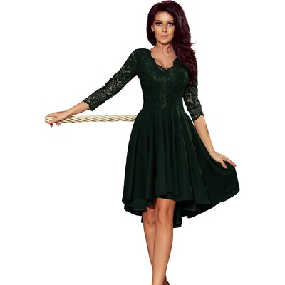 Numoco Елегантна асиметрична миди рокля 210-3nmc-1210 - Зелен, размер s