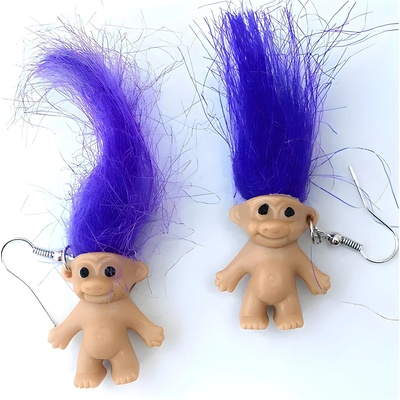 HARAHU Обеци Troll-38845 - Кафяво / Лилаво KP38845 (38845)