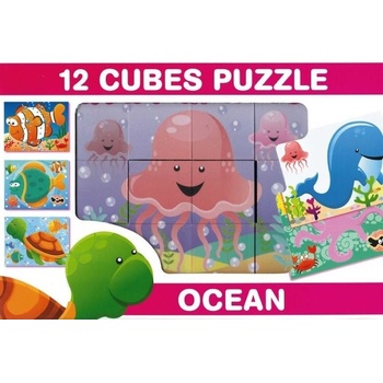 DOHÁNY Obrázkové kocky Život v oceáne, 12 kociek