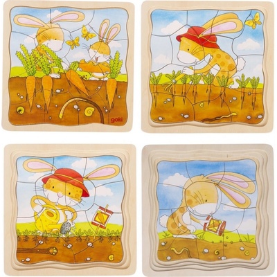 Goki viacvrstvové puzzle zeleninový záhon