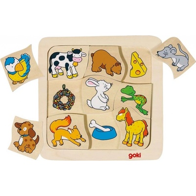 Goki Puzzle čo zvieratká jedia