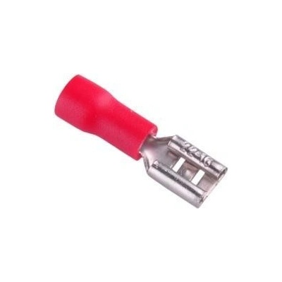 CB Elektro Objímka-zásuvka 4,8-1/0,8 CuZn, izolovaná, červená(euroB.A.CH)