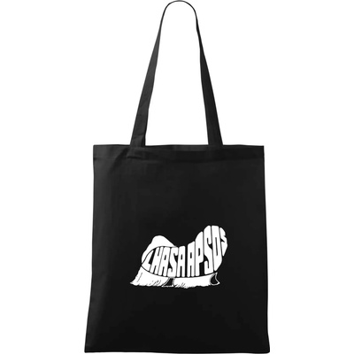 Lhasa Apso nápis v tele Taška bavlnená 42 x 38 cm Čierna