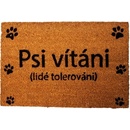 Home Elements Rohožka s textem Psi vítáni hnědý 40 x 60 cm