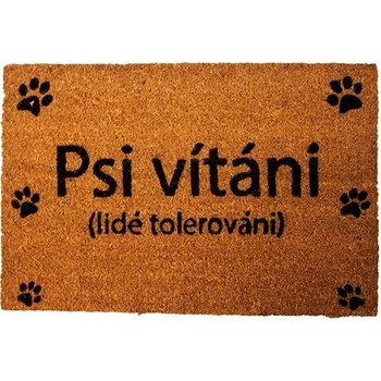 Home Elements Rohožka s textem Psi vítáni hnědý 40 x 60 cm