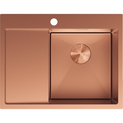 Mexen Exar стоманена кухненска мивка с 1 отделение и отцедник, дясна 620 x 480 (6432621005P-65)