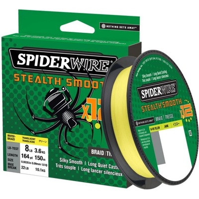 Spiderwire Šňůra Stealth Smooth 12 HI-VIS Žlutá 150m 0,09mm 7,5kg