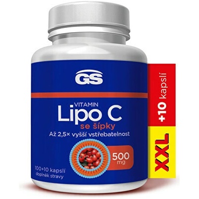 GS Vitamín Lipo C 500 mg so šípkami 100 + 10 kapsúl XXL
