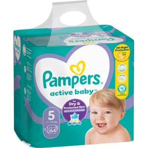 Pampers Памперси Pampers Active Baby 5 (11-16 кг. ) - 64 броя