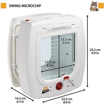 Ferplast - Swing Microchip - електронна вратичка за вграждане 22, 5 / 16, 2 / 25, 2 cm