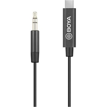 BOYA Адаптер за микрофон BOYA BY-K1, от 3.5mm TRS (м) към USB Type-C (м), 20cm, черен (BY-K2)