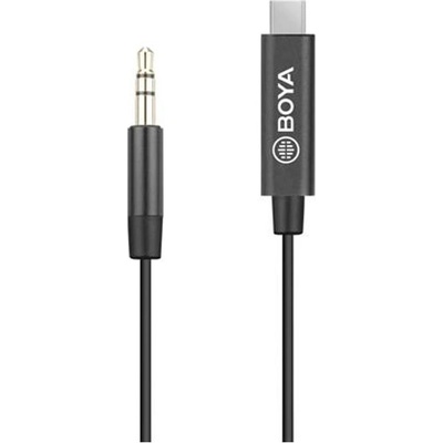BOYA Адаптер за микрофон BOYA BY-K1, от 3.5mm TRS (м) към USB Type-C (м), 20cm, черен (BY-K2)
