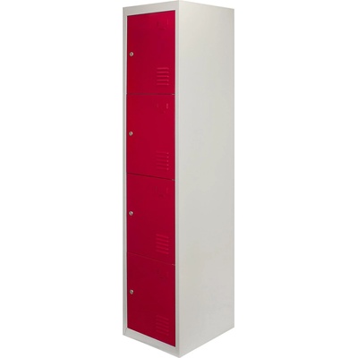 Monster Метални шкафове за съхранение - четири врати, червени (23464)