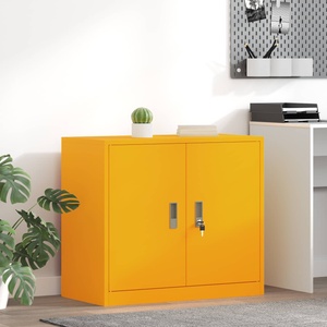 vidaXL Шкаф за съхранение Горчично жълто 80 x 40 x 70 см Стомана (891679)
