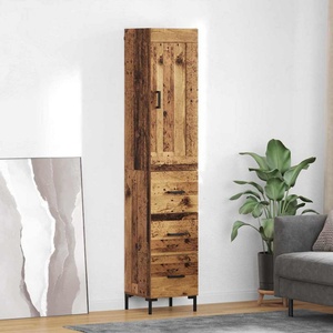 vidaXL Висок шкаф Старо дърво 34, 5 x 34 x 180 см Инженерна дървесина (3415607)