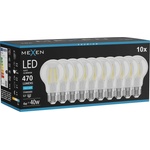 Mexen Vintis 10x LED филаментна крушка E27, A60, 4W, Студена - 6500K, 470 lm, прозрачна (L150-E27-0465-00x10)