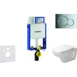 Geberit Kombifix - Модул за висяща тоалетна с бутон Sigma01, лъскав хром + Duravit D-Code - тоалетна и седалка, без ръб, SoftClose 110.302. 00.5 NH2 (110.302.00.5 NH2)